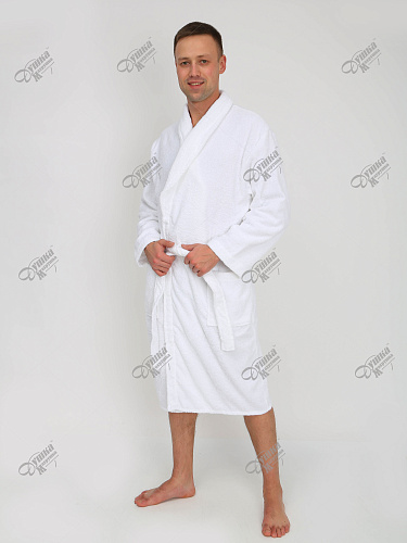 Халат махровый белый шалька