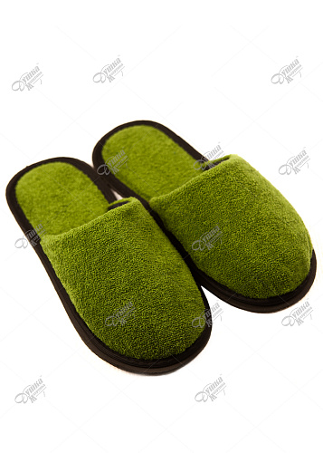 Тапки мужские махровые зеленые